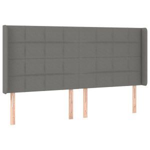 vidaXL cabecero con orejas de tela gris oscuro 163x16x118/128 cm