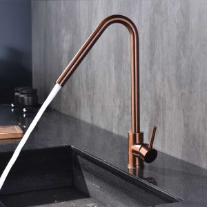 Torneira misturador de cozinha sky bath ouro rosa escovado inox s304
