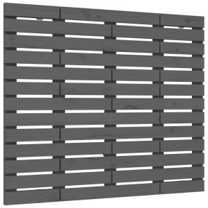 vidaXL cabecero cama de pared madera maciza pino gris 141x3x91,5 cm