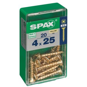 Vis - spax - tête fraisée - diâmetro 4 mm - comprimento 25 mm - pacote com