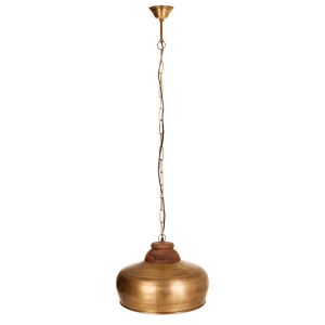Candeeiro de teto em metal dourado 44x44x28
