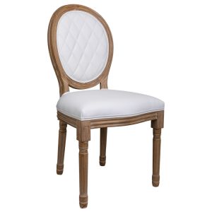 Cadeira de madeira estofada branca 48x46x48/96