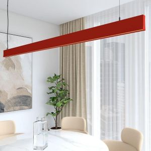 Lámpara lineal techo colgante rojo 0,5 metros 2700k luz cálida
