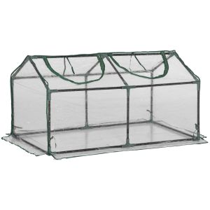 Estufa de jardim 119x60x60 cm cobertura em tecido de aço e PVC transparente