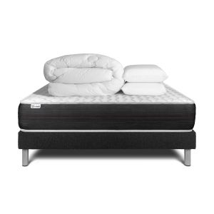 Pacote de cama completo - colchão 200x200 cm + estrado de molas com ripas (