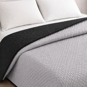 Colcha reversível bicolor cinza/preto cama 90cm donegal collections