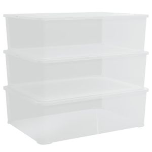 vidaXL cajas de almacenaje apilables 3 uds plástico 25 l
