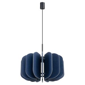 Candeeiro suspenso mula 1 azul marinho/preto feltro/aço 45x146x45cm