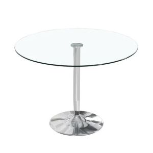 Mesa redonda em vidro temperado 90cm. Sala de jantar ou cozinha
