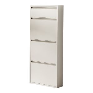 Sapateira sokndal com 3+1 portas 118x50x15 cm metal branco escuro [en.casa]