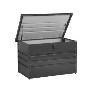 Caixa de arrumação cebrosa 100 cm 62 cm metal cinzento grafite
