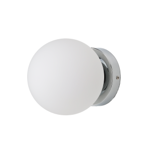 Aplique e lâmpada teto "lunar" ø150 mm cristal opal E27 cromado ip44