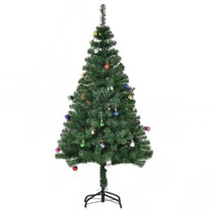 Árvore de natal artificial φ75x150cm PVC e metal color verde Homcom