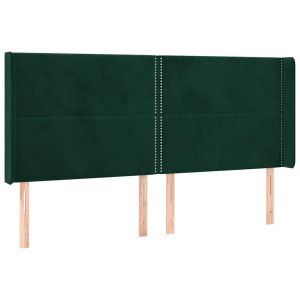 vidaXL cabeceira de veludo com encosto alto verde escuro 203x16x118/128 cm