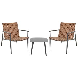 Conjunto bistro ziria rattan sintético castanho