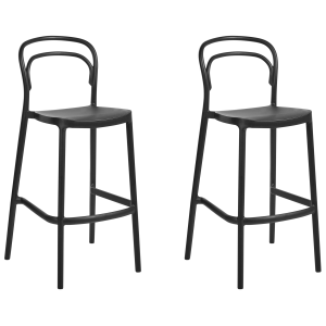 Conjunto de 2 bancos de bar para jardim porano preto