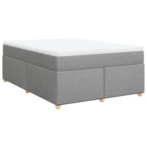 vidaXL cama box spring con colchón tela gris claro 140x200 cm
