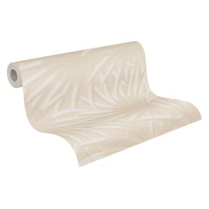 A.s. Création papel de parede folhas de palmeira begeebranco