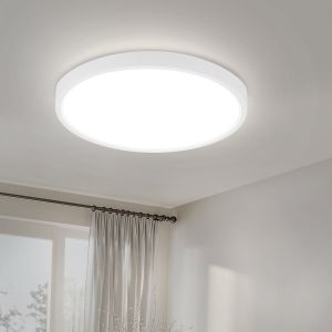 Nettlife teto LED branco frio 15w, luz 22cm redonda ip44, plano branco,
