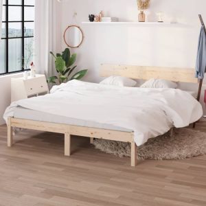 Cama king 150x200 cm pinho maciço