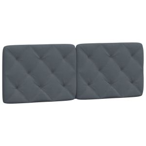 vidaXL cabecero de cama acolchado terciopelo gris oscuro 140 cm