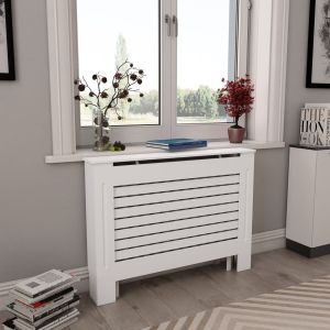 Cobertura de radiador 112x19x81,5 cm mdf branco
