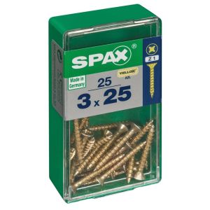 Tirafondo cabeza plana yellox - s - 3x25 mm