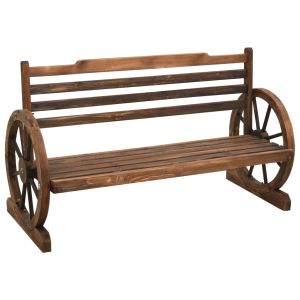 vidaXL banco de jardín madera maciza de abeto 112 cm