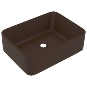 Lavatório luxuoso 41x30x12 cm cerâmica castanho-escuro mate