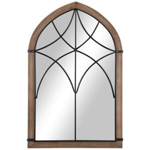 Espelho de parede 93x60x2.5 cm mdf color marrón Homcom, casa - decoração