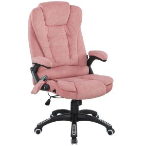 Cadeira de escritório com massagem 65x71x110-120 cm poliéster color rosa