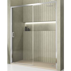 Chuveiro frontal 1 porta 1 arranjada | cromado 160cm (ajustável 158-162cm)