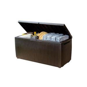 Keter springwood baú exterior para jardim 123x54x57 cm e 305l - marrom