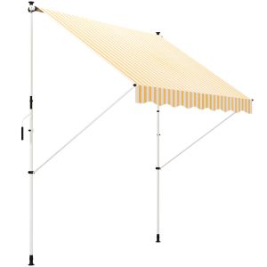 Toldo manual retrátil metal, alumínio e poliéster color amarillo