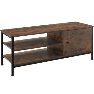 Mueble bajo tv 110x40x45,5cm, madeira industrial oscura, rústica