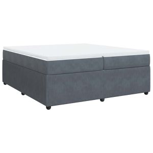 vidaXL cama box spring con colchón terciopelo gris oscuro 200x200 cm