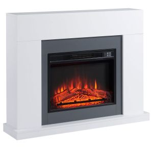 Lareira elétrica 113x26.6x87.5 cm color blanco Homcom