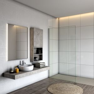 Painel de duche vidro anti-calcário 8mm,cromado,(58-60)x200cm