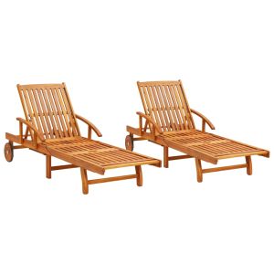 vidaXL tumbonas 2 unidades madera maciza de acacia