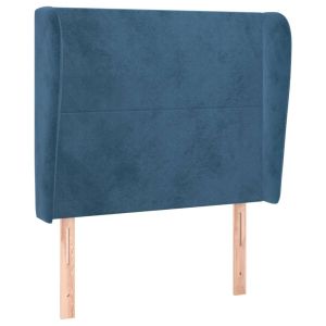 vidaXL cabecero con orejas de terciopelo azul oscuro 93x23x118/128 cm