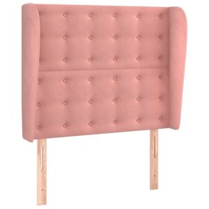 vidaXL cabecero con orejas de terciopelo rosa 93x23x118/128 cm