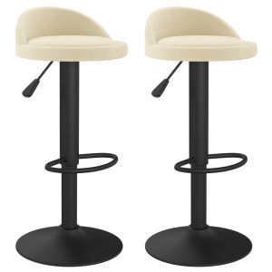 vidaXL taburetes de cocina 2 unidades terciopelo crema