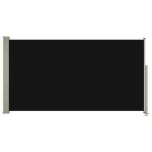 Toldo lateral retrátil para pátio 160x300 cm preto