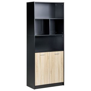 Estante com 2 portas zehna castanho/preto