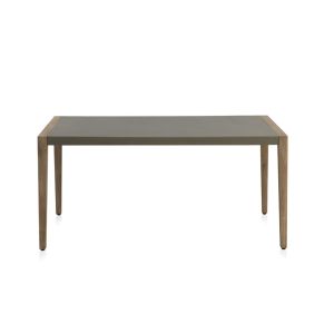Mesa de madeira de acácia com tampo de cimento leve duralcrete, 160x90x75cm