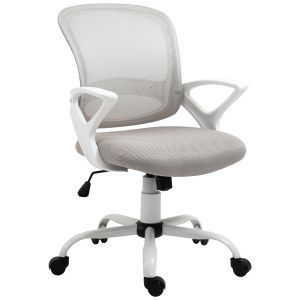 Cadeira de escritório espuma, nylon, pp, metal e malha cinza e branco