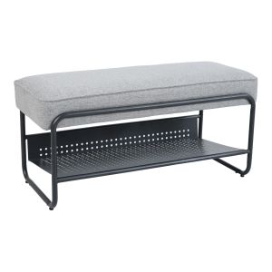 Banco para sapatos lillehammer 90x37x42 cm - cinzento [en.casa]