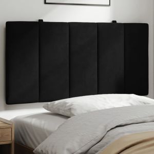 Almofadão de cabeceira 100 cm veludo preto ptob5822