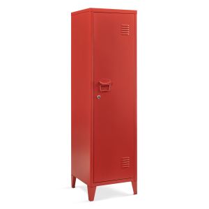 Cacifo individual kurikka 2 prateleiras metal 137x38x38 cm vermelho