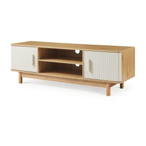 Armário para televisão ferrersp 2 portas mdf 140x40x45 cm carvalho/areia